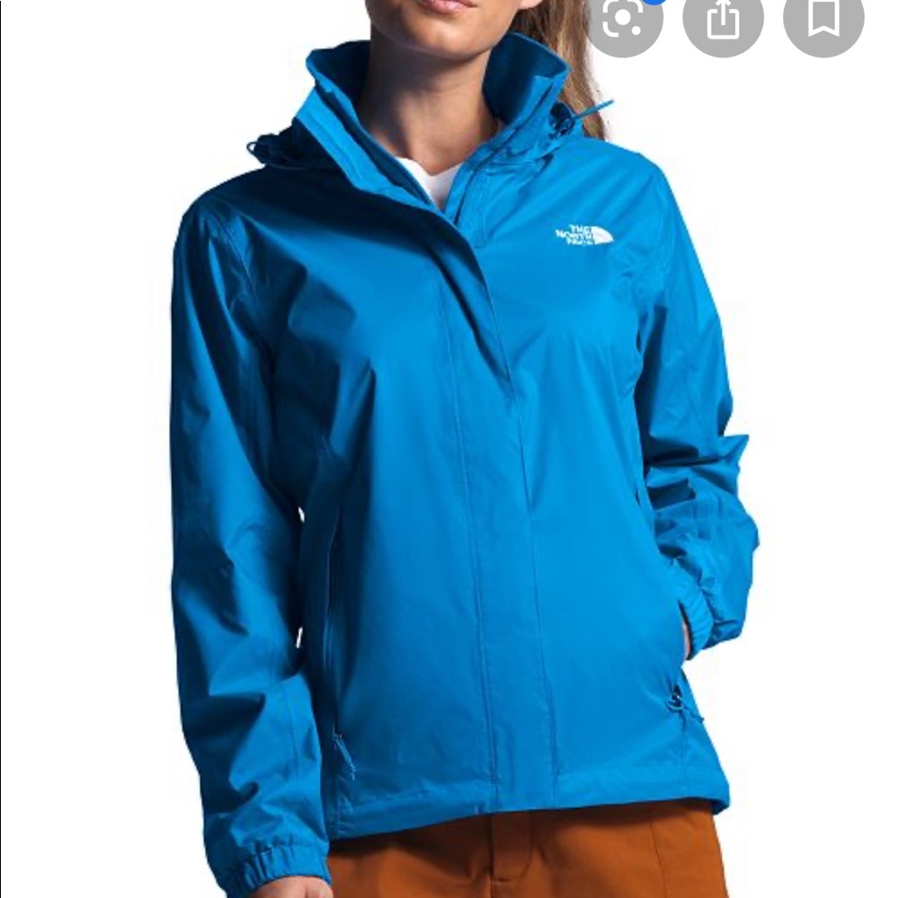North Face blue rain jacket